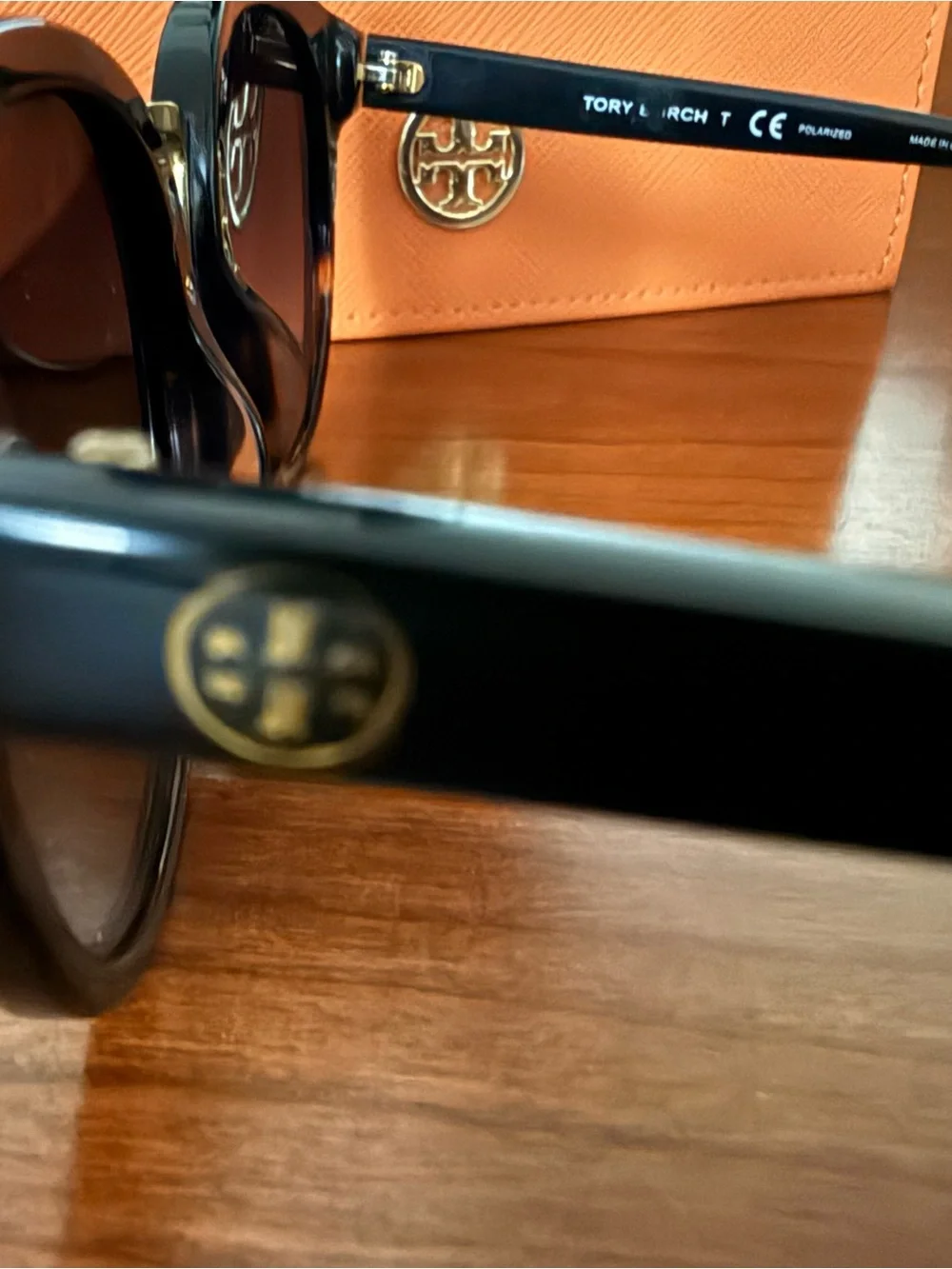Tory Burch Black Sunglasses with Orange Case